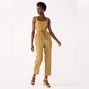Women's Nine West Sweetheart Tapered Jumpsuit with clinch tie belt Size XXL